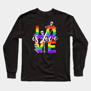 Love Is Love Rainbow Skeleton Trio Long Sleeve T-Shirt